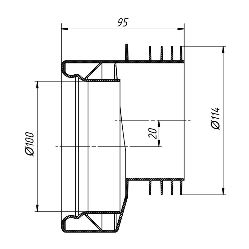 Przyłącze do muszli WC Ani Plast W0410EU, Ø 100/114 mm