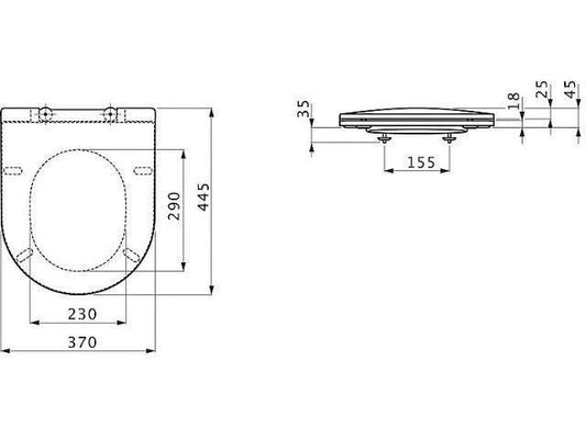 TOILET SEAT WITH LID LAUFEN PRO WHITE 44.5cm x 37cm