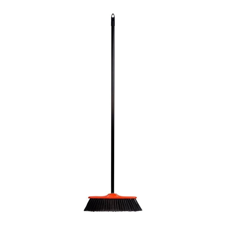 Raudonas grindų šepetys su metaliniu kotu Spontex, 120 cm