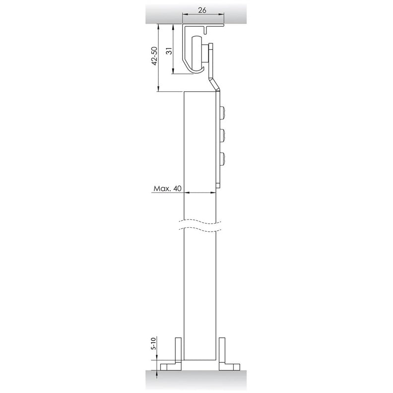 Zestaw Helaform 10302, do drzwi wewnętrznych przesuwnych, 1200mm