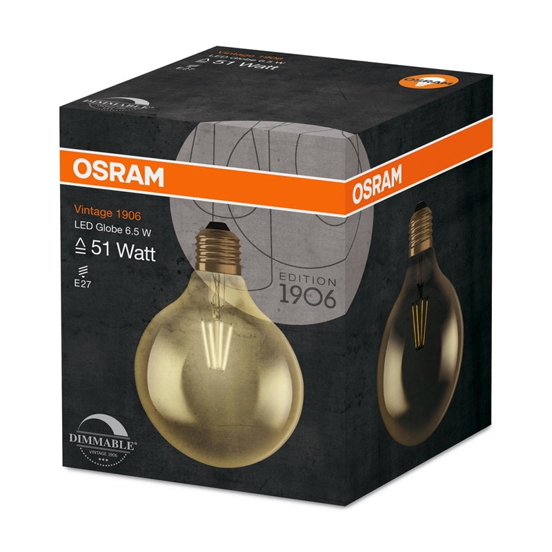 Żarówka Osram LED, G125, E27, 7,5 W, 725 lm, 2500 K