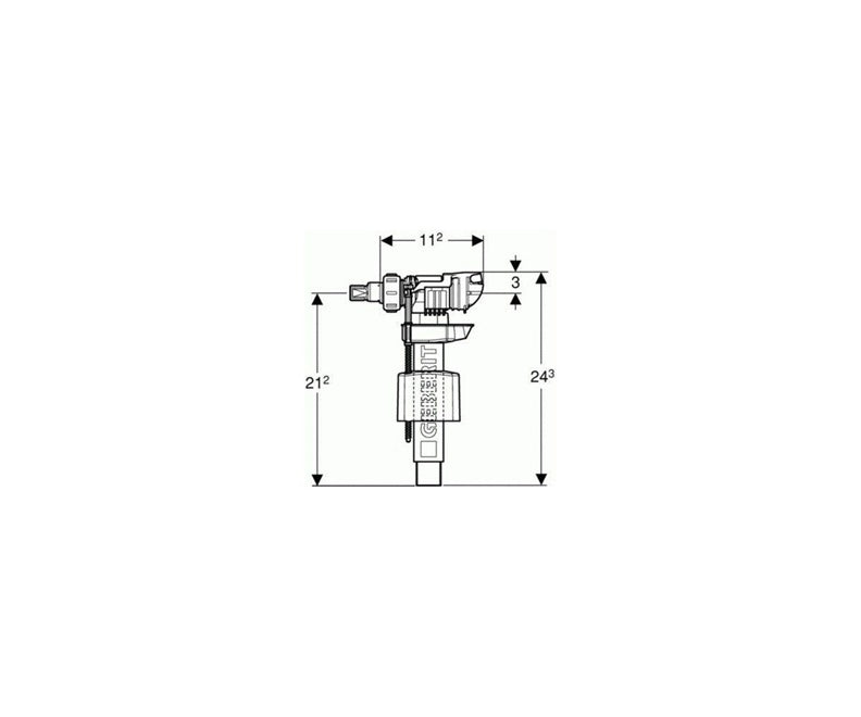 Vandens pripildymo mechanizmas Geberit 136.723.00.3, 3/8"