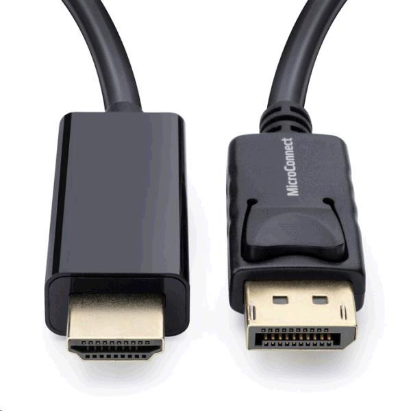 Kabel MICRO_CONNEC HDMI M, Display Port M, 2m, czarny