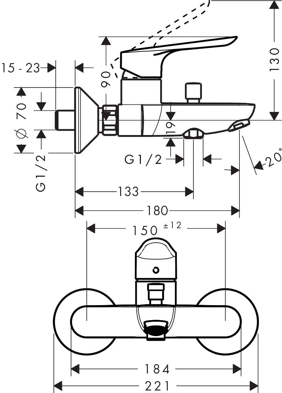 Vonios maišytuvas Hansgrohe Logis E 71403000