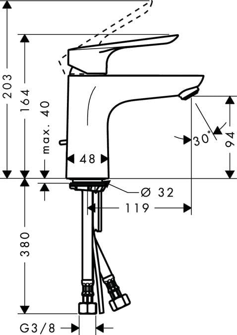 Bateria umywalkowa Hansgrohe Logis E 71161000