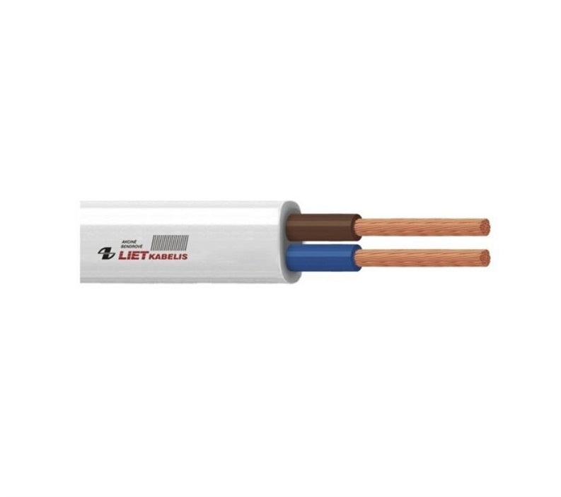 Kabel Lietkabelis H05VVH2-F, 2 x 1 mm², biały, 25 m