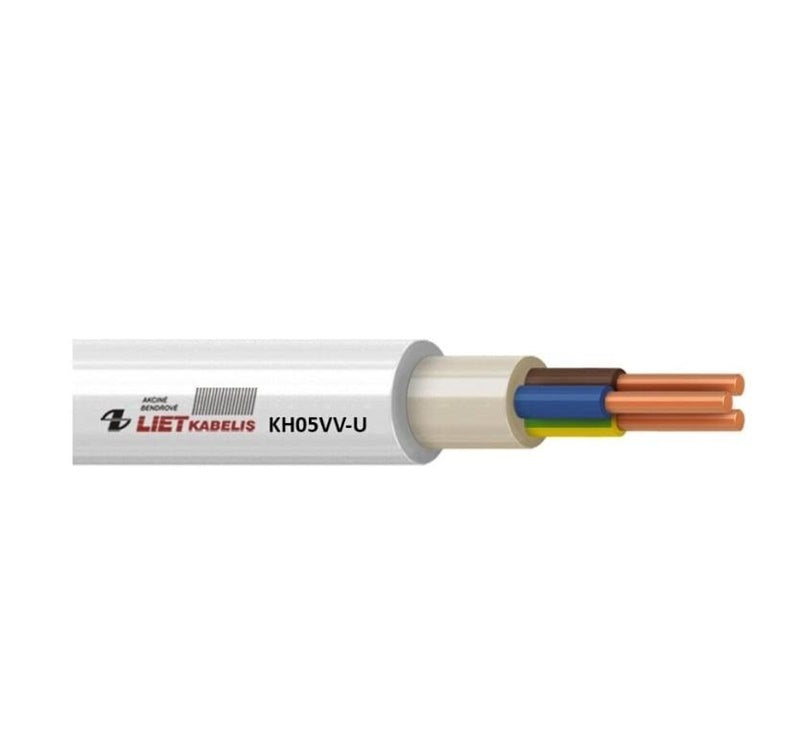 Kabelis Lietkabelis KH05VV-U/NYM, 3 x 2,5 mm², baltas, 25 m