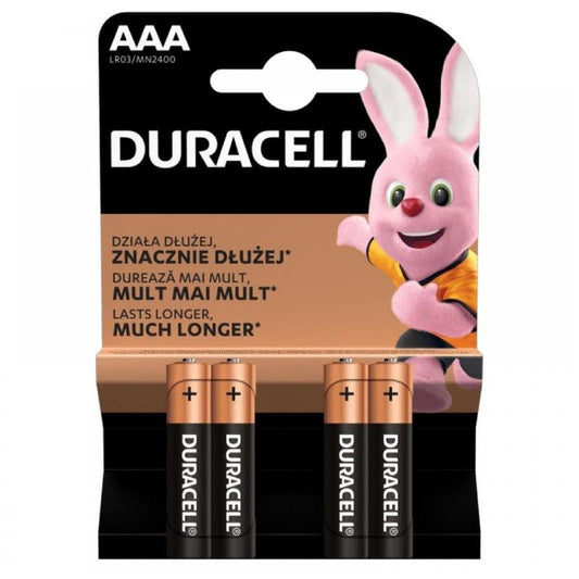 Elementai Duracell, AAA/LR03, 1.5V, 4 vnt.