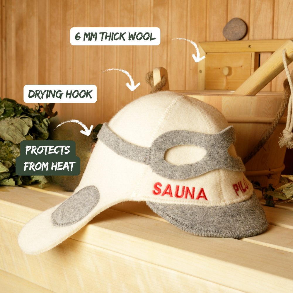 Sauna Hat ‘Sauna Pilot’ 100% Wool