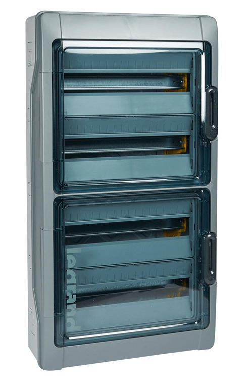 601988 PLEXO3 Modular distribution box 4×18, IP65, IK09 N/PE terminals