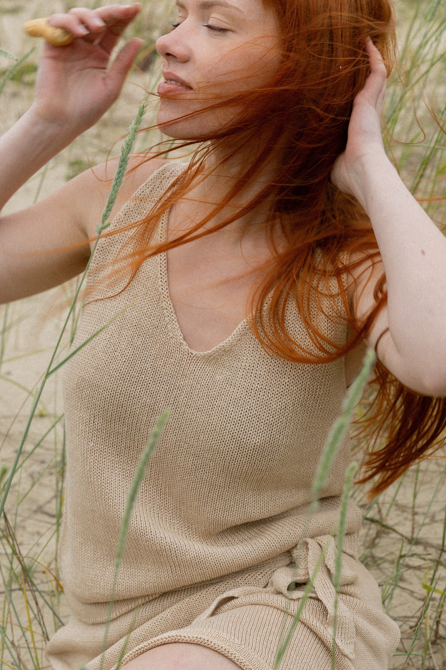 Mare 100% Leinen Tank Top Sand