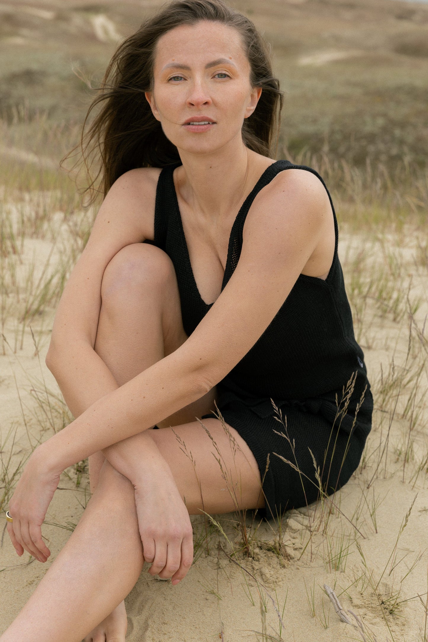 Mare 100% Leinen Tank Top Schwarz