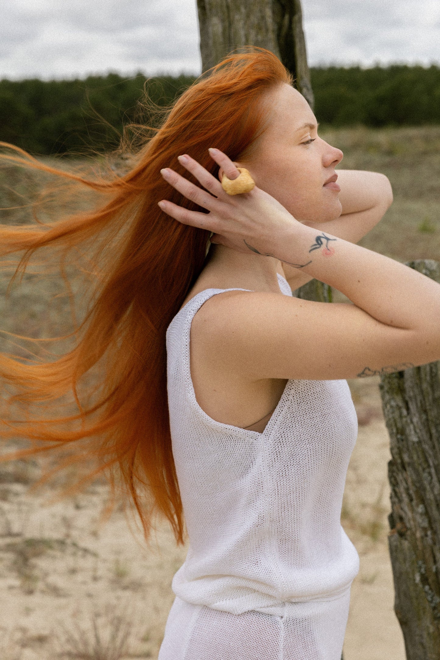 Mare 100% Leinen Tank Top Weiß