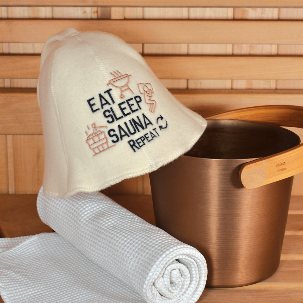 Sauna Hat ‘Sauna Repeat’ 100% Wool