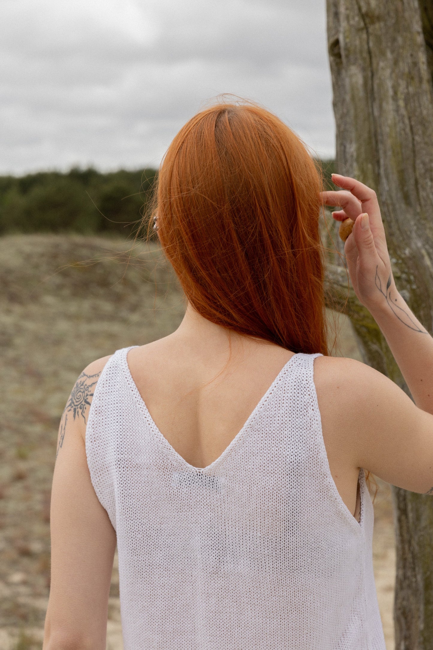 Mare 100% Leinen Tank Top Weiß