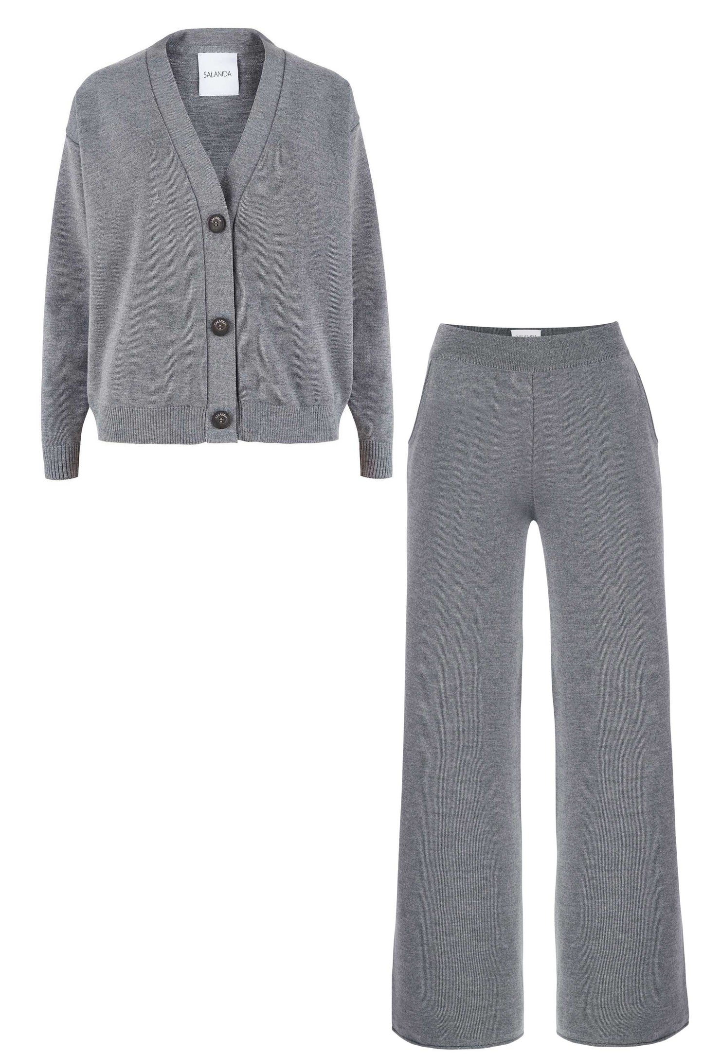 Bene 100 % Merino-Co-ord Hellgrau