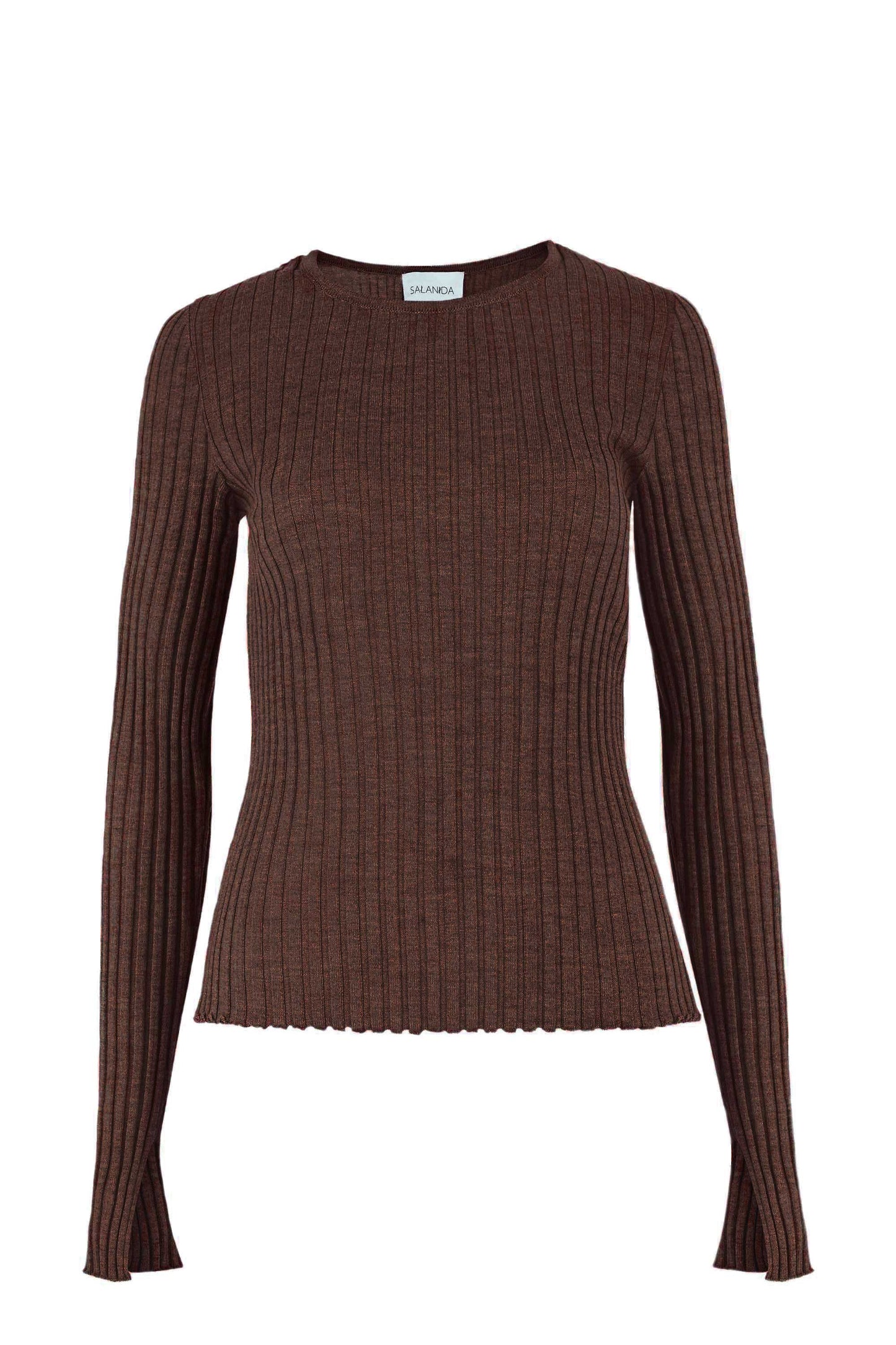 Brera 100 % Merino Langarm-Top Schokolade
