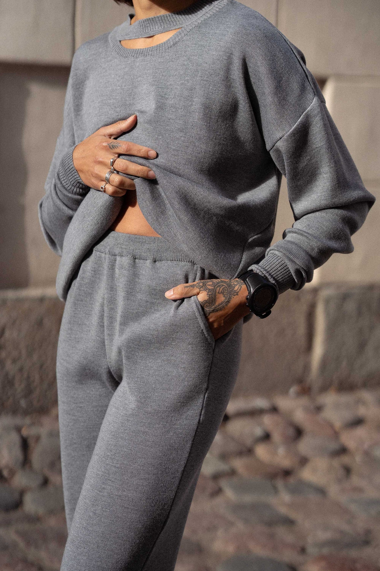 Ora 100% Merino Pants Light Grey