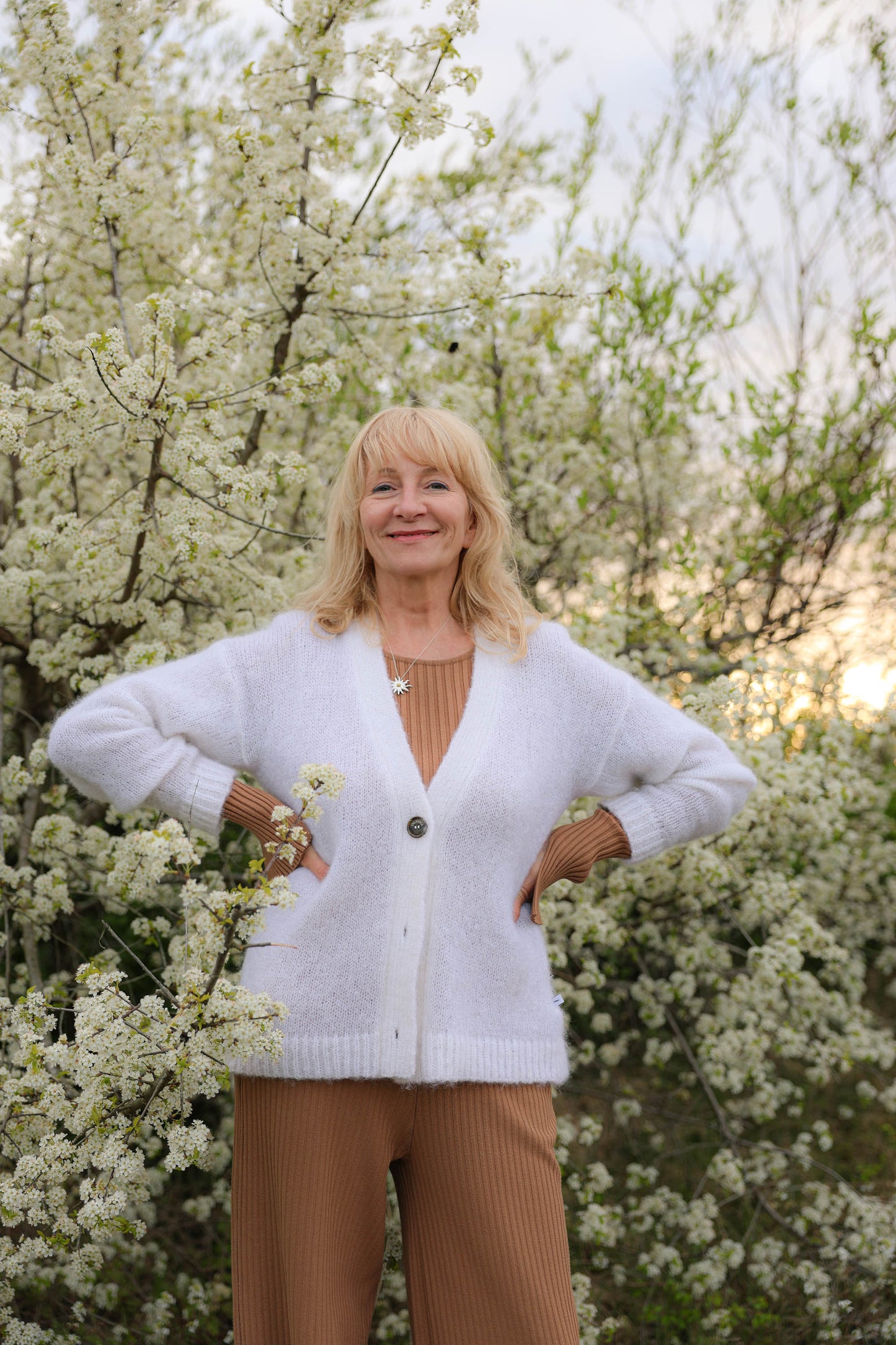 Melody Mohair-Cardigan Weiß