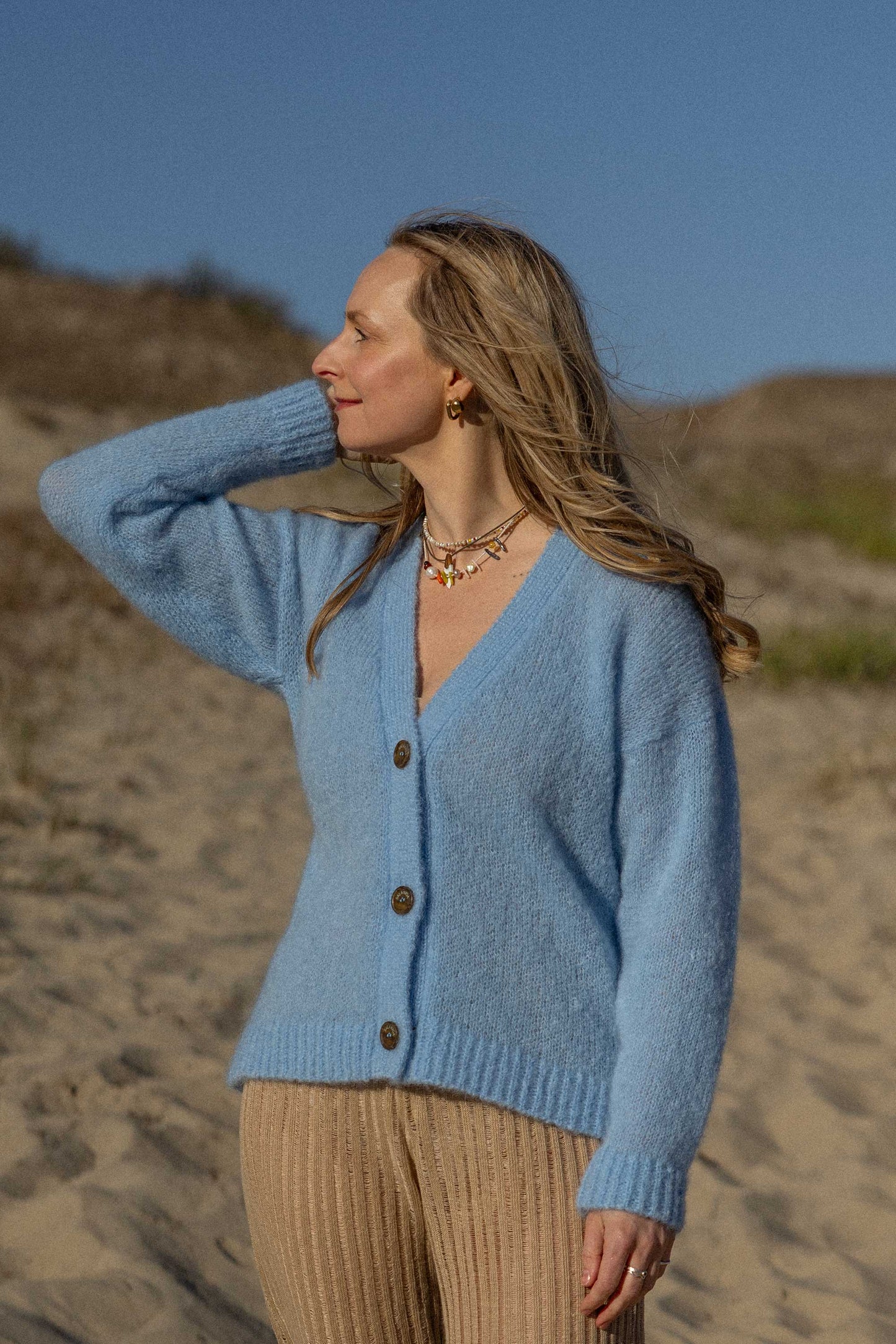 Melody Mohair-Cardigan Himmelblau