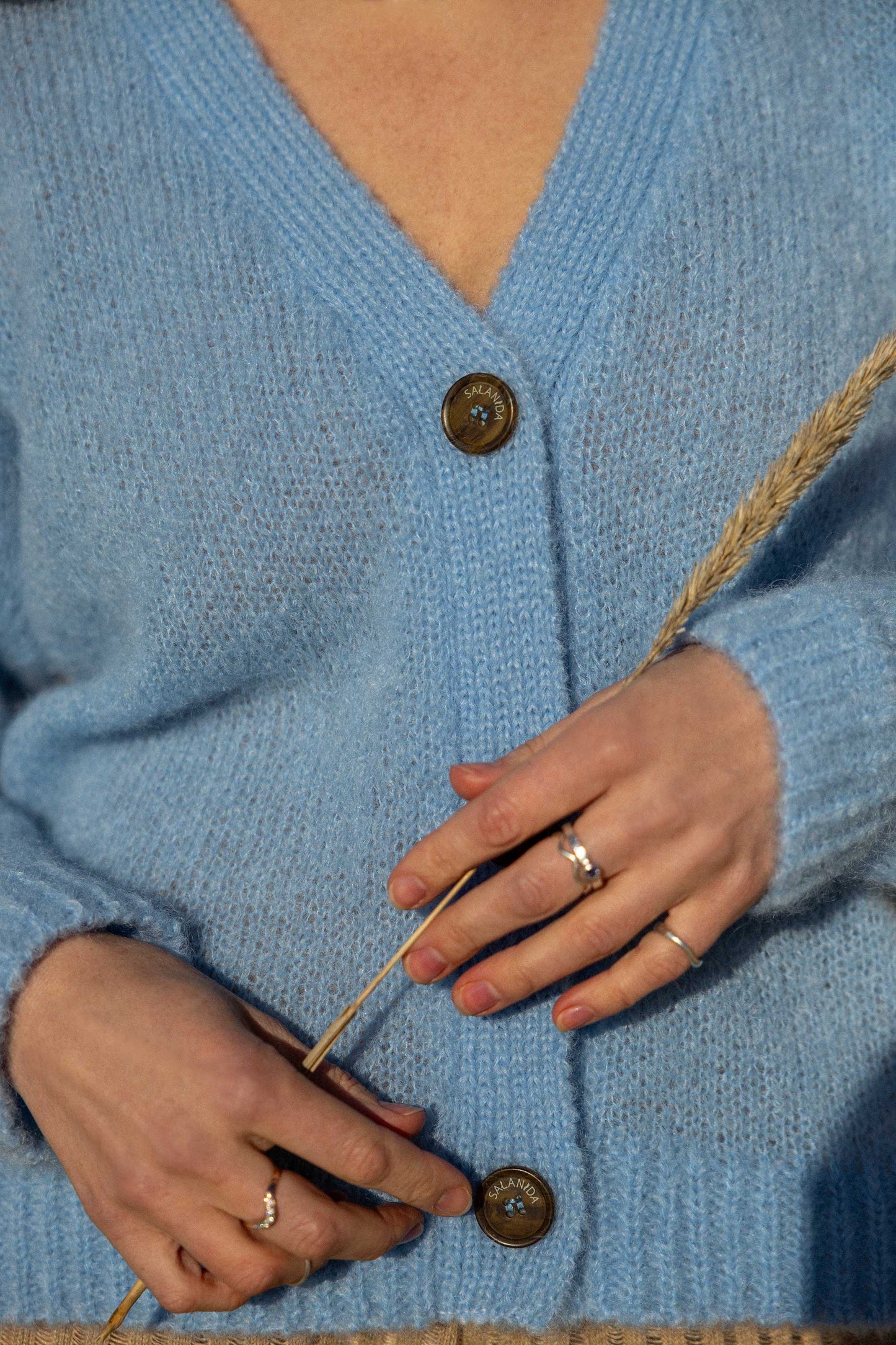Melody Mohair-Cardigan Himmelblau