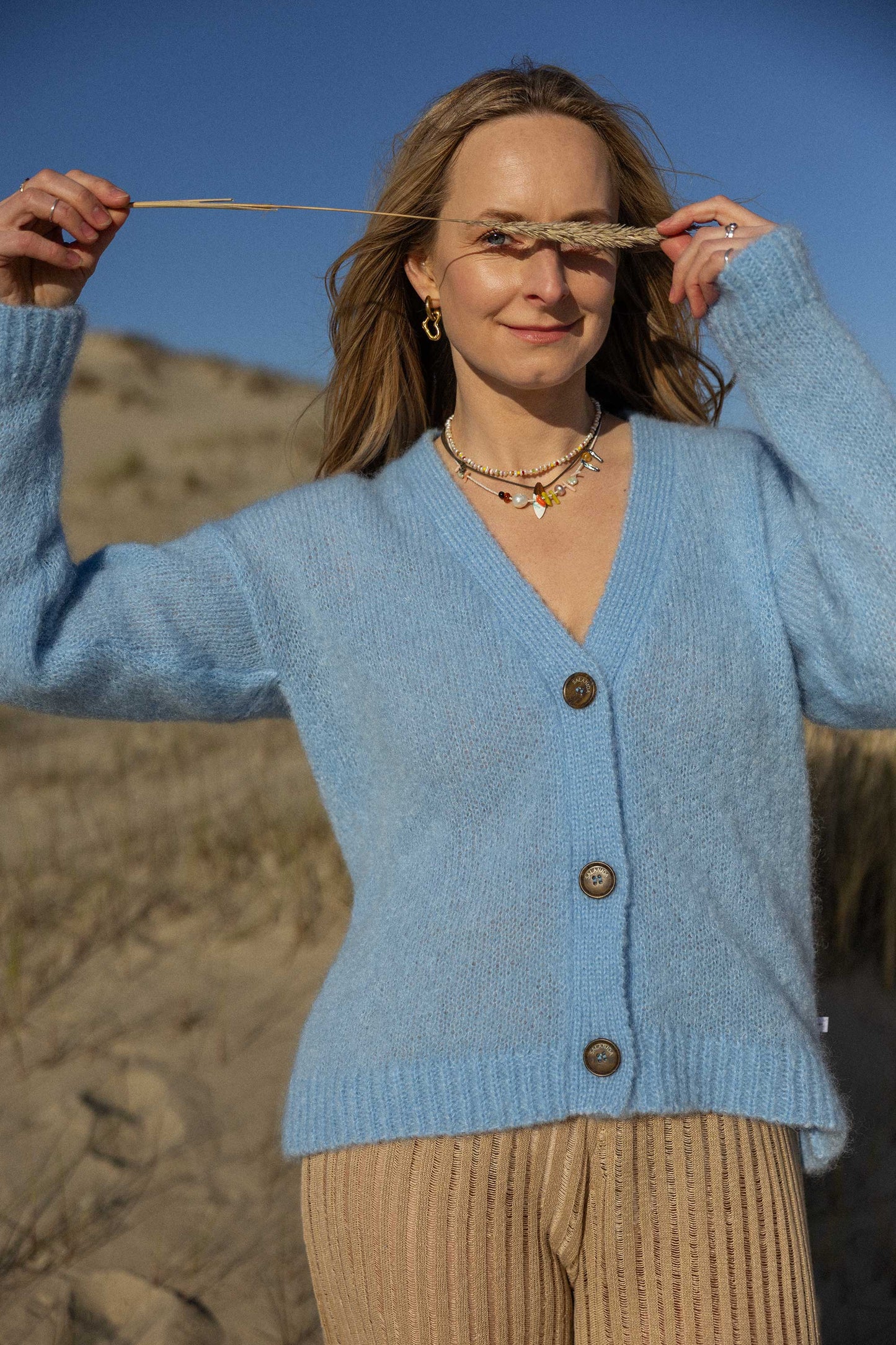 Melody Mohair-Cardigan Himmelblau