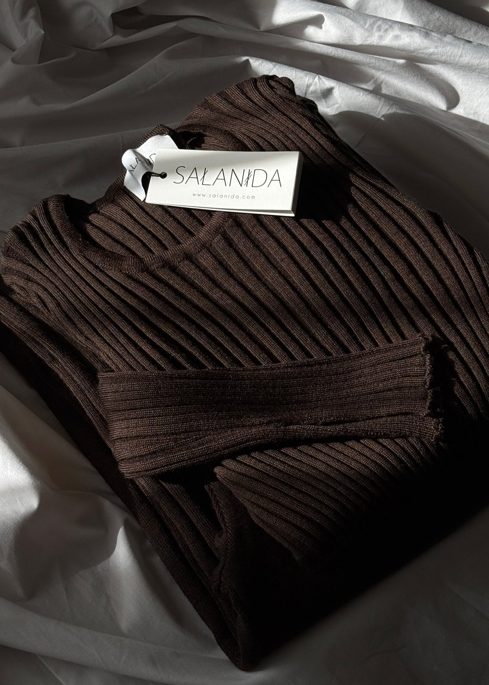 Brera 100 % Merino Langarm-Top Schokolade
