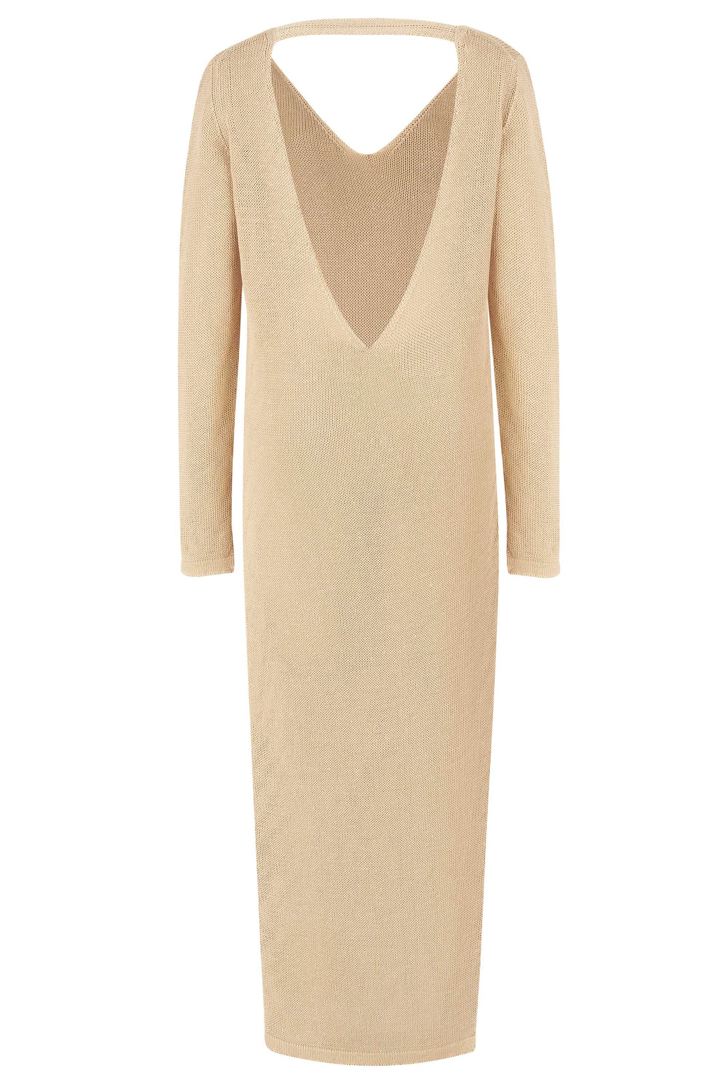 Mare 100% Leinen Langes Kleid Sand