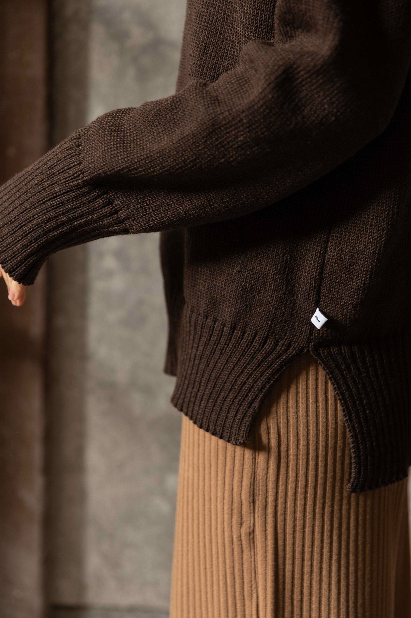 Marina Pullover aus 100 % Merinowolle, Schokolade
