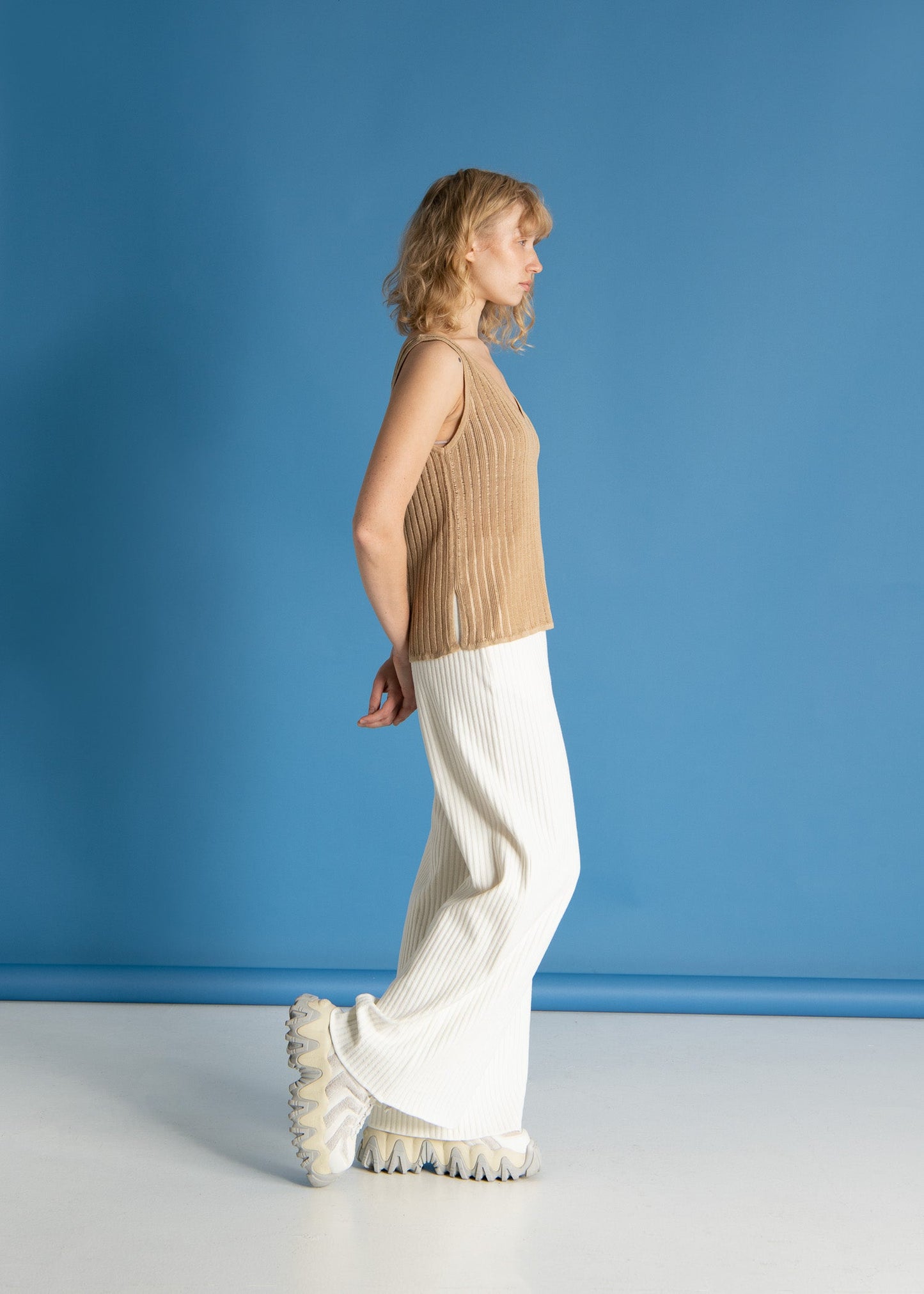 Caldo 100% Linen Tank Top Sand