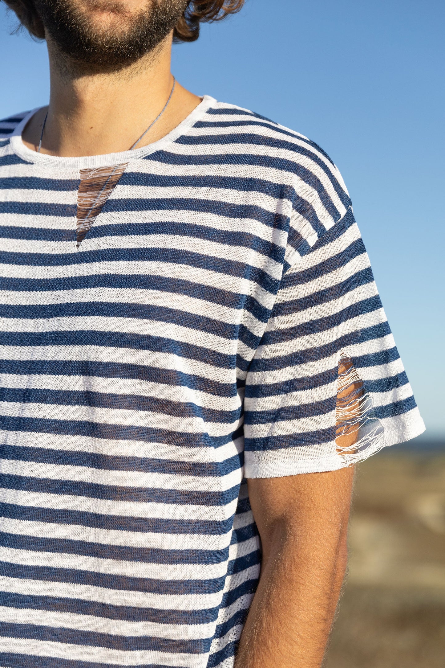 Energia 100% Linen T-shirt Navy *Unisex*
