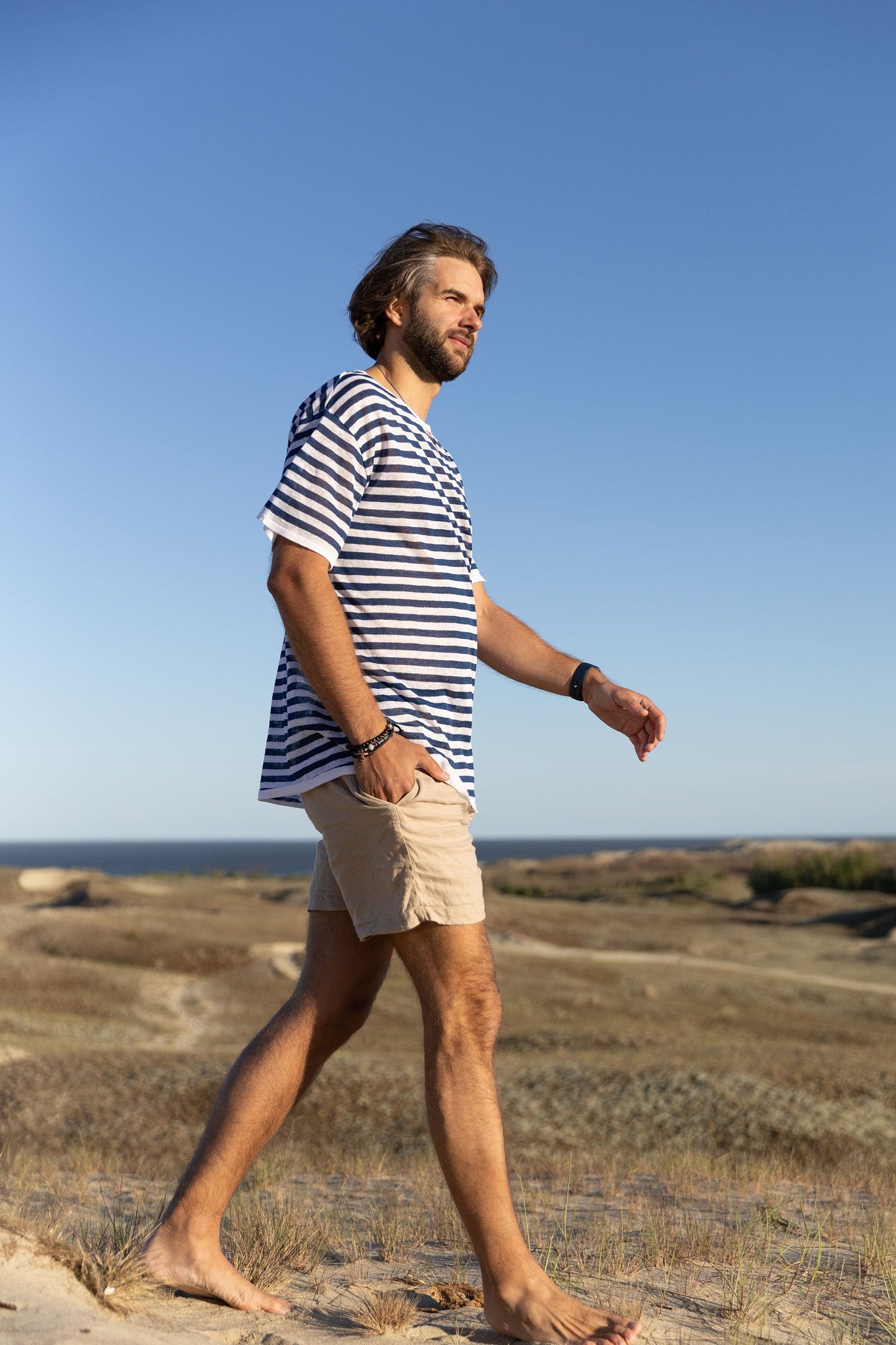 Energia 100% Linen T-shirt Navy *Unisex*