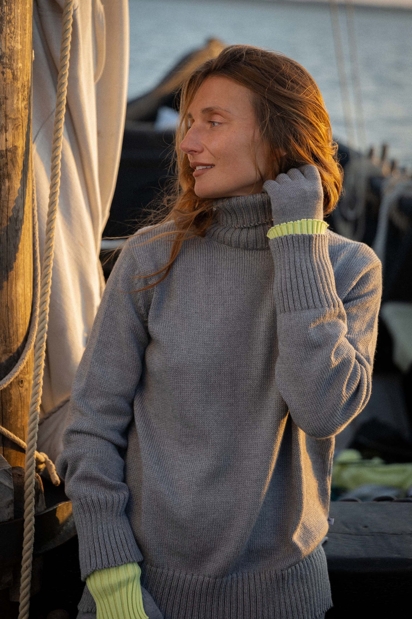 Morbido Rollkragenpullover 100% Merino Grau
