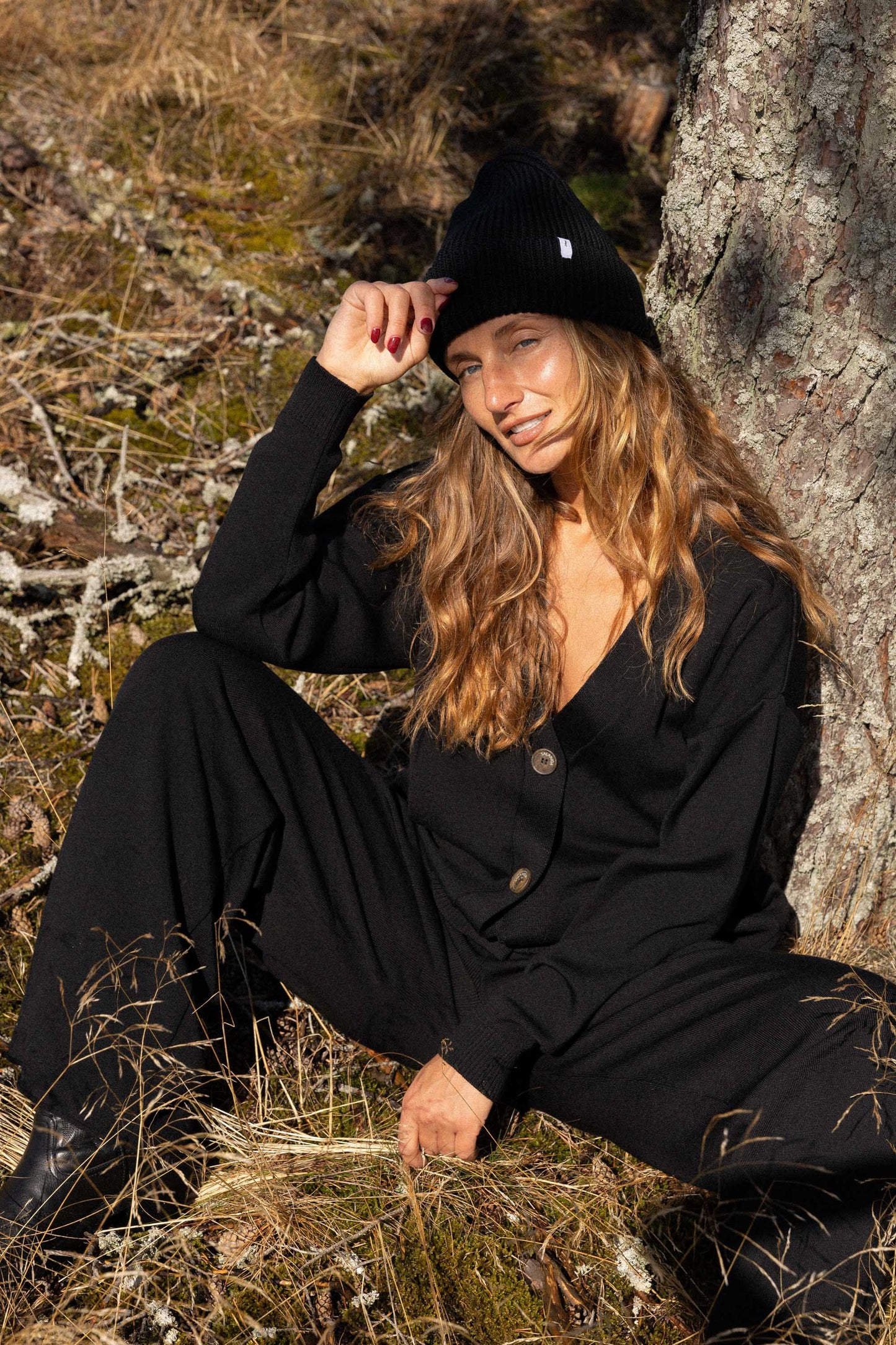 Bene 100 % Merino-Co-ord Schwarz