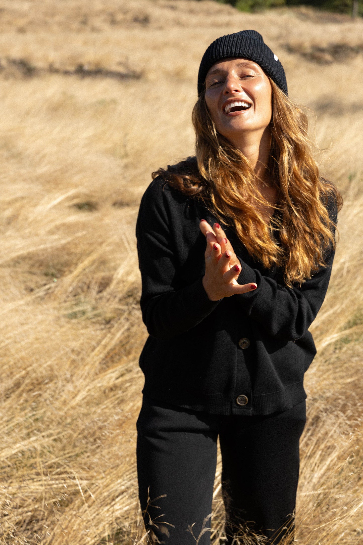 Bene 100 % Merino-Co-ord Schwarz