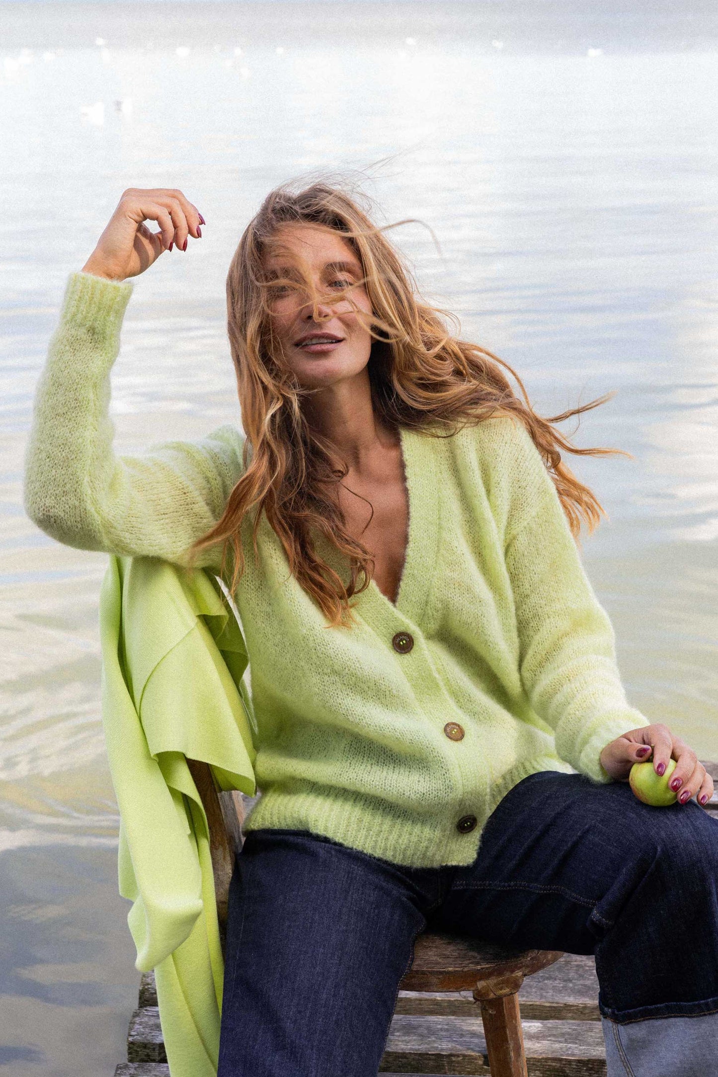Melody Mohair Strickjacke Zitrone