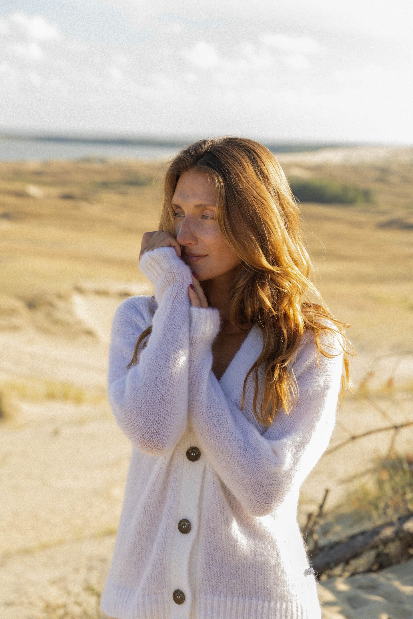 Melody Mohair-Cardigan Weiß