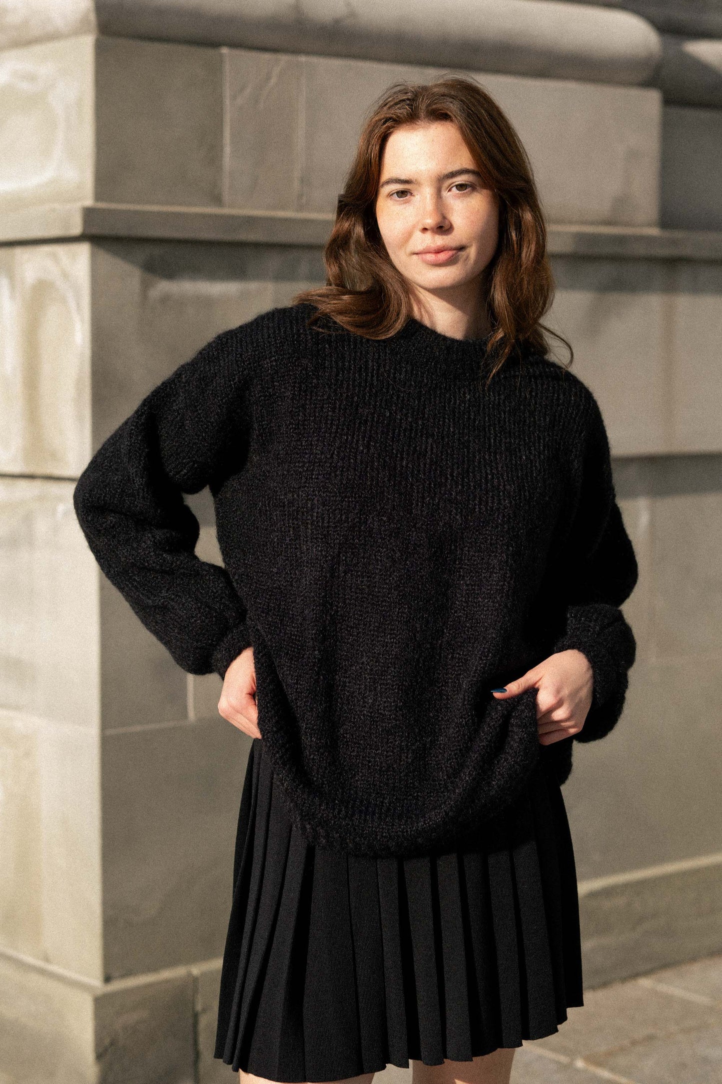 Melody Mohairpullover Schwarz