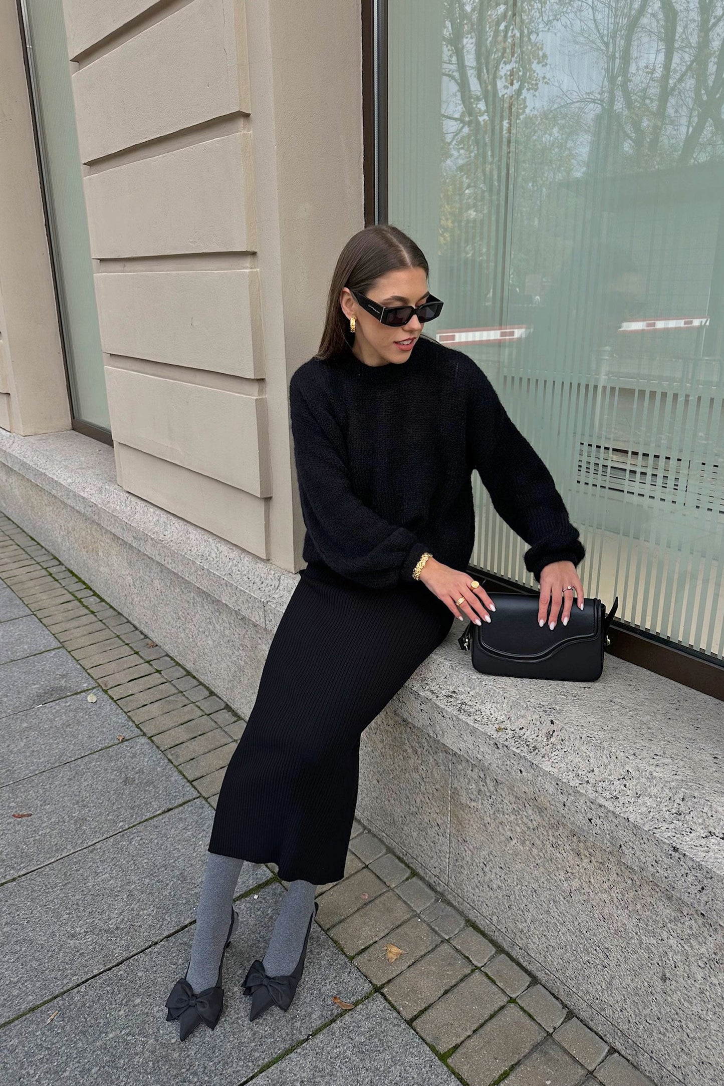 Melody Mohairpullover Schwarz