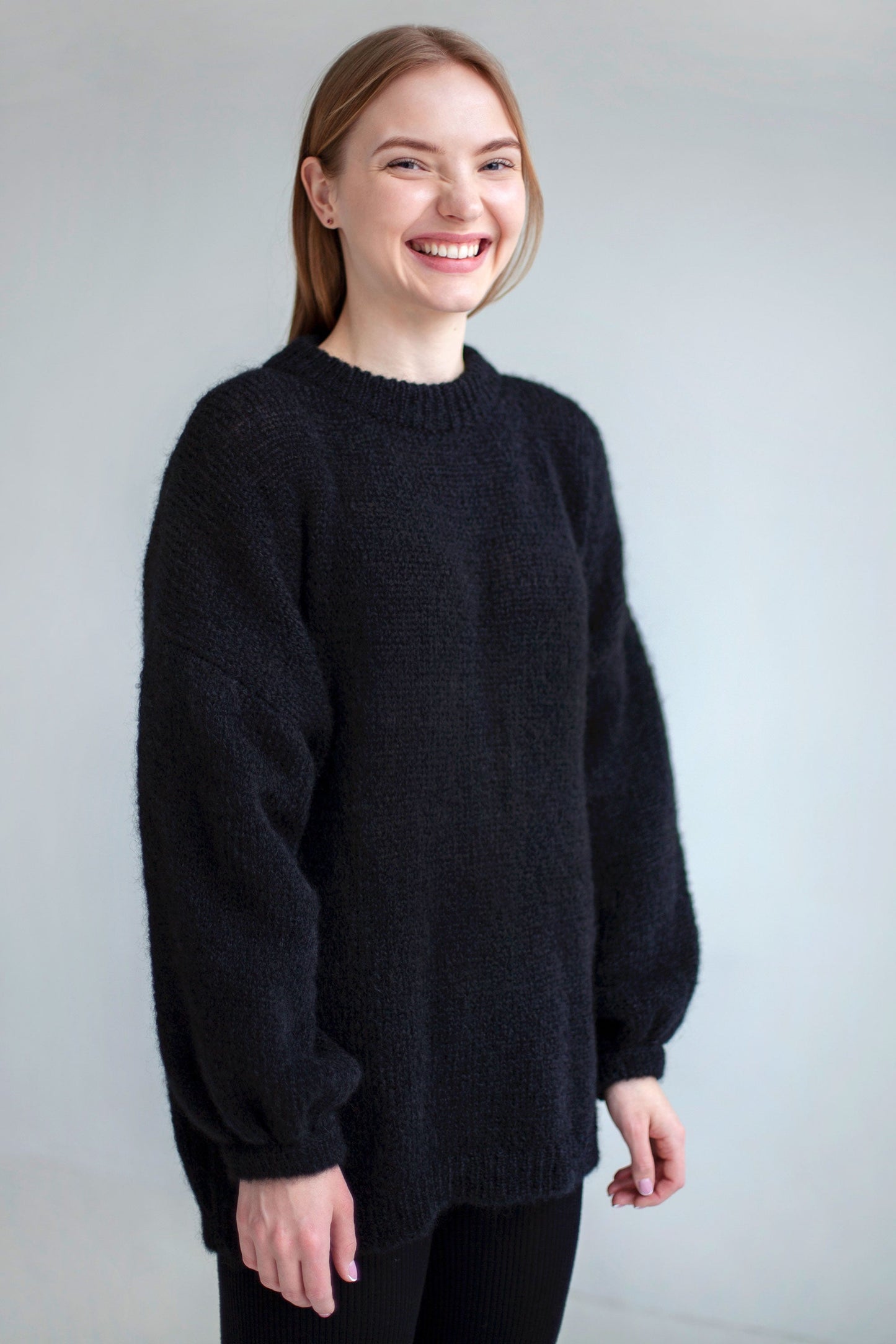 Melody Mohairpullover Schwarz