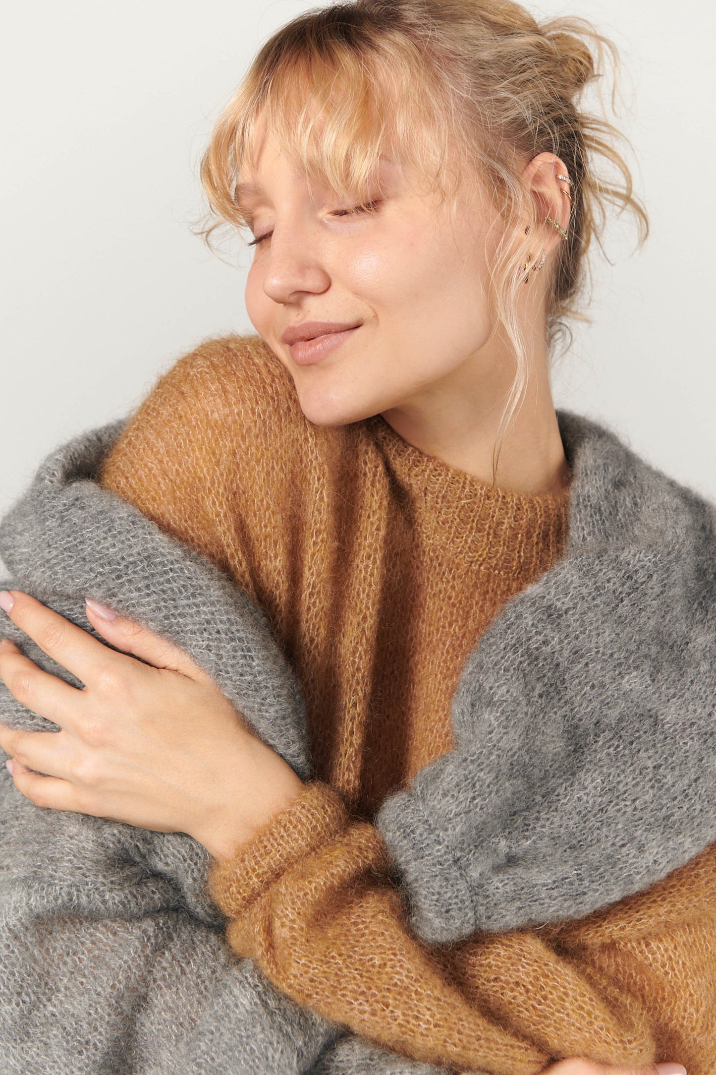 Melody Mohairpullover Grau