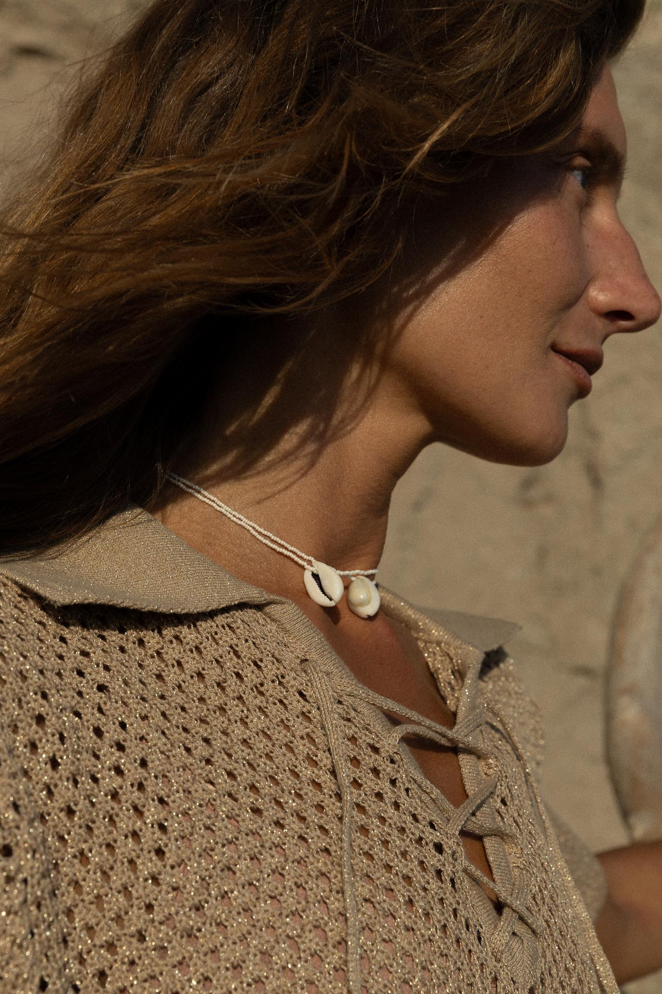 Coco Polo Spitzenhemd Sand