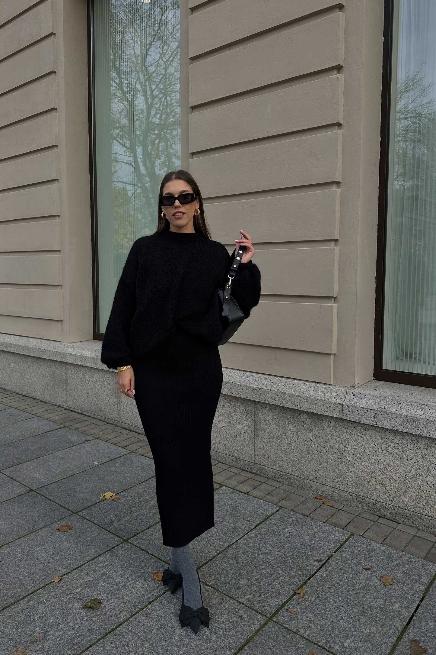 Madonna Rippstrick-Midirock Schwarz *WENDEBAR*