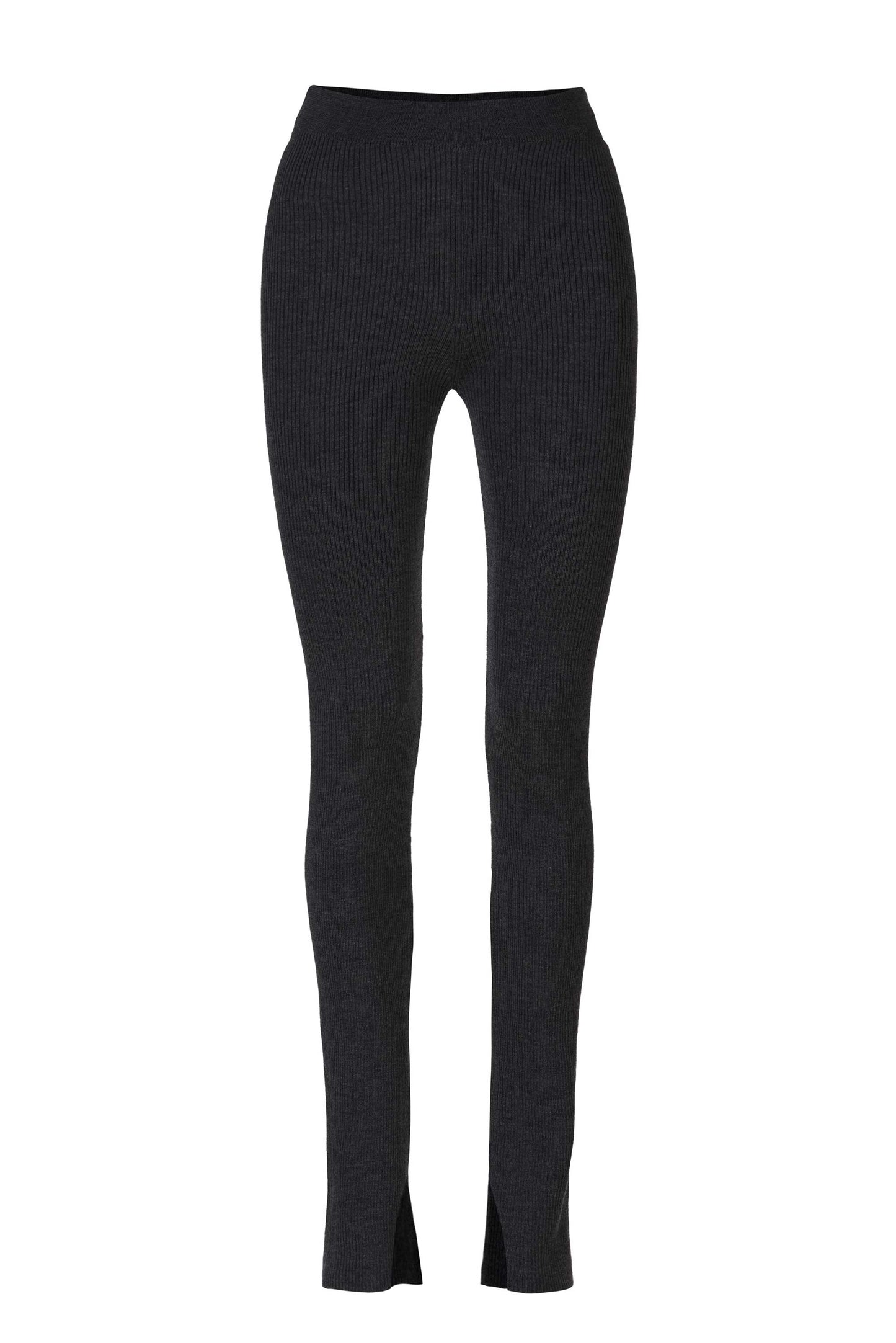 Barra Gerippte Leggings aus 100 % Merinowolle Schwarz