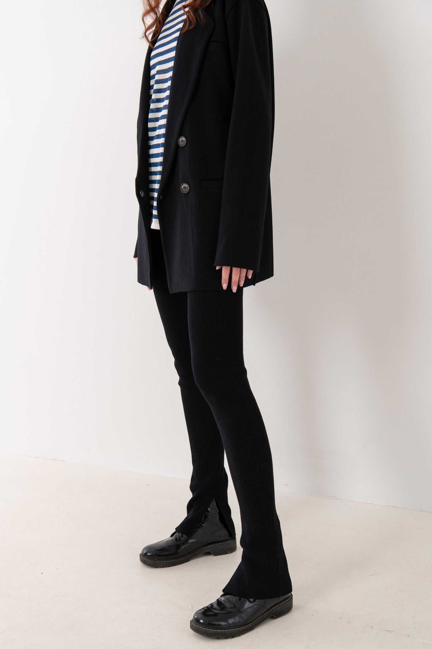 Barra Gerippte Leggings aus 100 % Merinowolle Schwarz