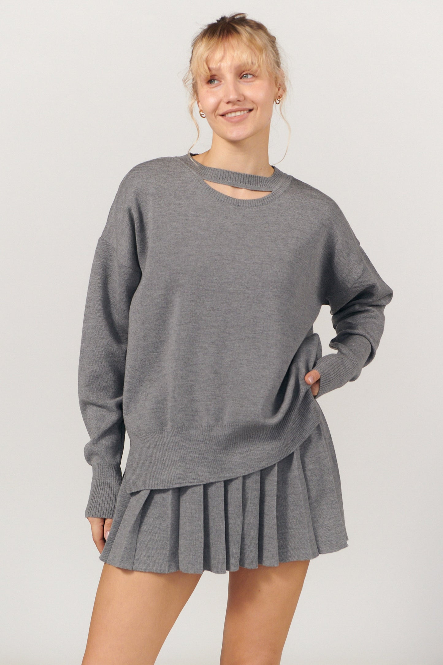 Rotondo 100% Merino Jumper Light Grey