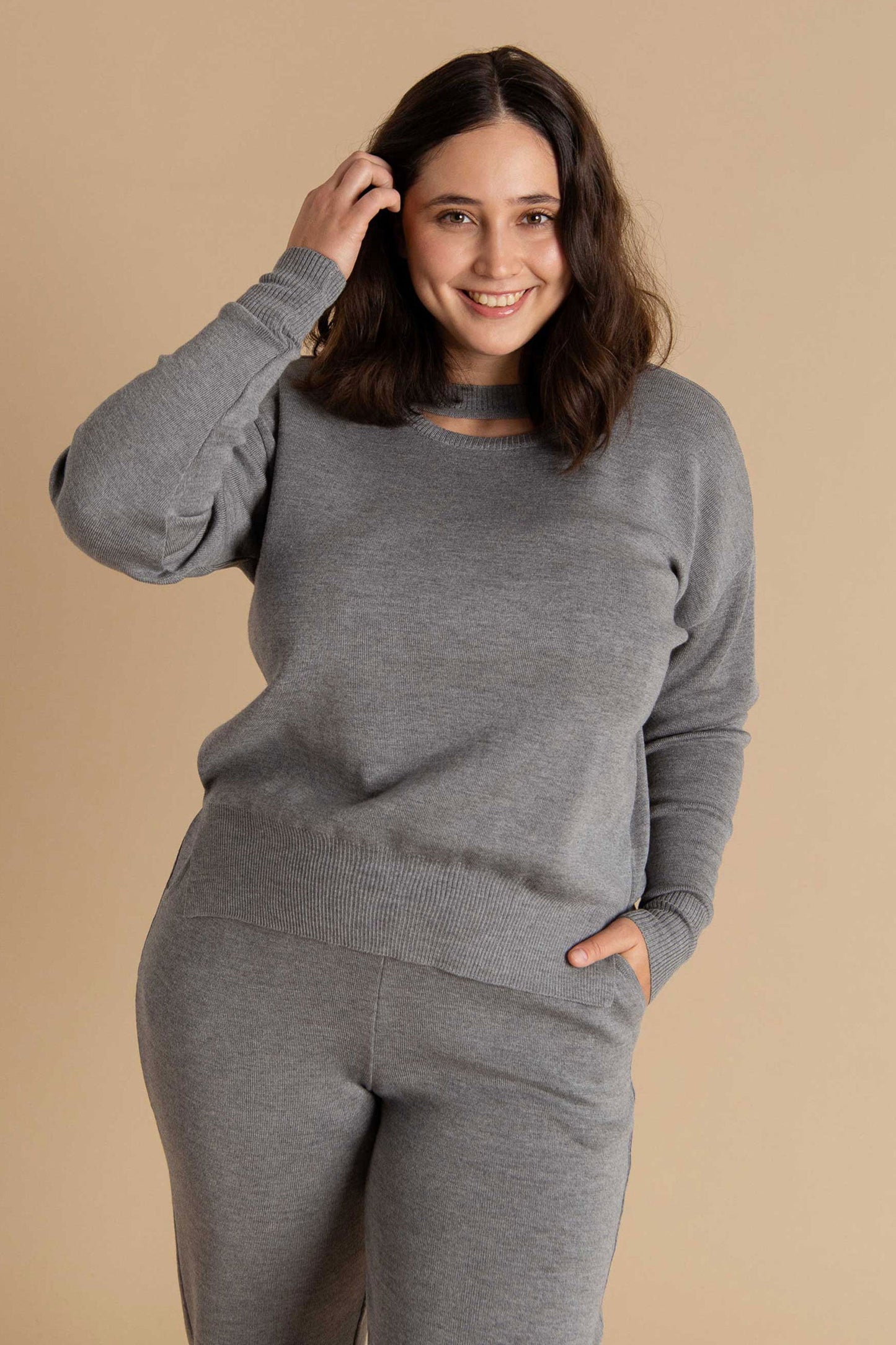 Rotondo 100% Merino Jumper Light Grey