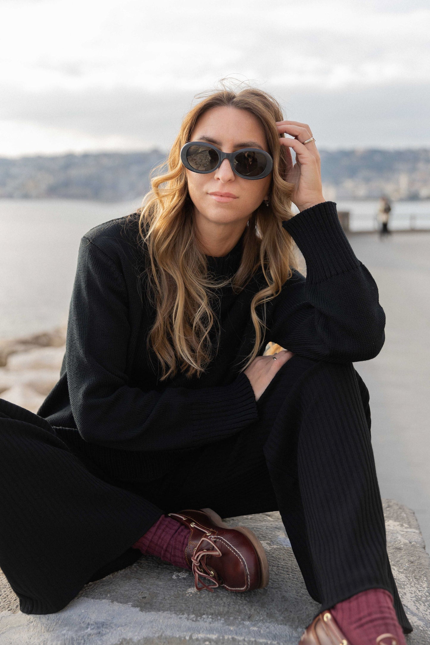 Marina 100% Merino Pullover Schwarz