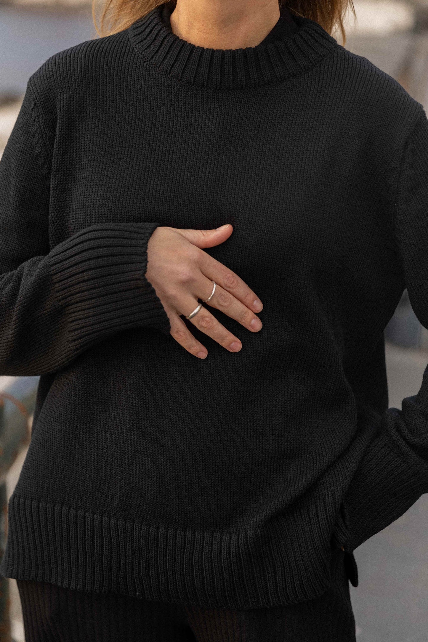 Marina 100% Merino Pullover Schwarz