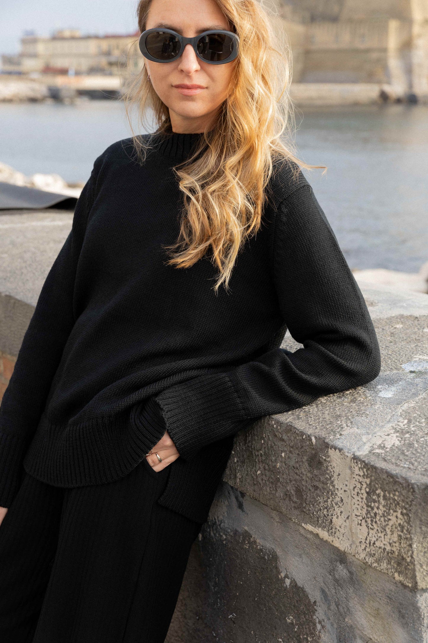 Marina 100% Merino Pullover Schwarz